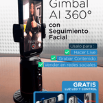 Trípode con seguimiento facial IA + Giro 360°