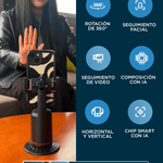 Trípode con seguimiento facial IA + Giro 360°