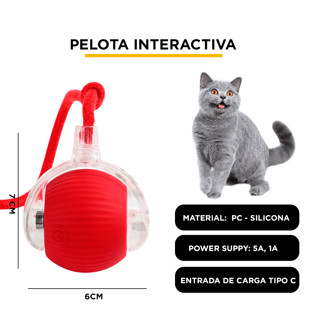 Mis Pedidos Pelota Interactiva Para Gatos Recargable USB,