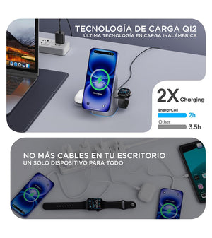 Estación de carga inalámbrica 3 en 1 - QI2