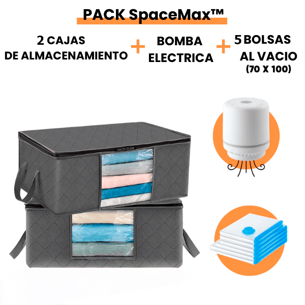 Pack SpaceMax™ – 2 caja + 1 bomba + 5 bolsas al vacío